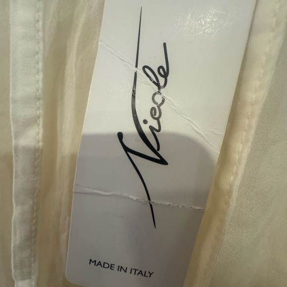Nicole Italy NWT Pure Silk Boho Lace Mini Dress Tunic Cream M - Picture 7 of 10